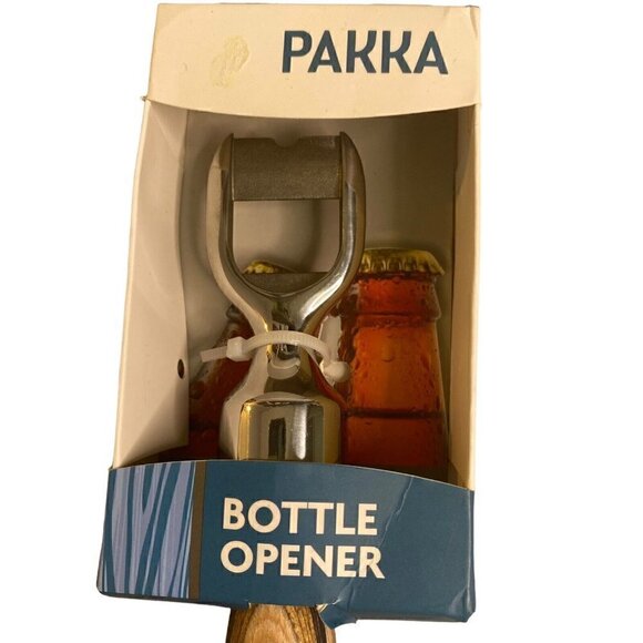 Island Bamboo Pakka Wood Handled Stainless Steel Bottle Opener S - Picture 2 of 3